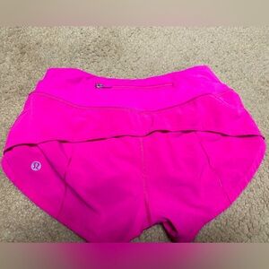 Lululemon sonic pink speed up shorts size 0